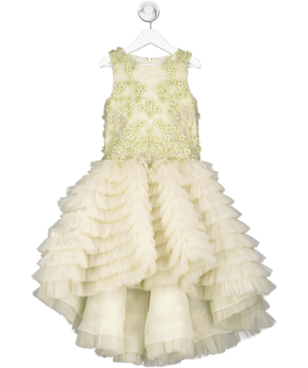 Mischka Aoki Green Sleeveless Embroidered Mesh Dress 8 Years - 7519654641854_Front_artisanalsoy.png