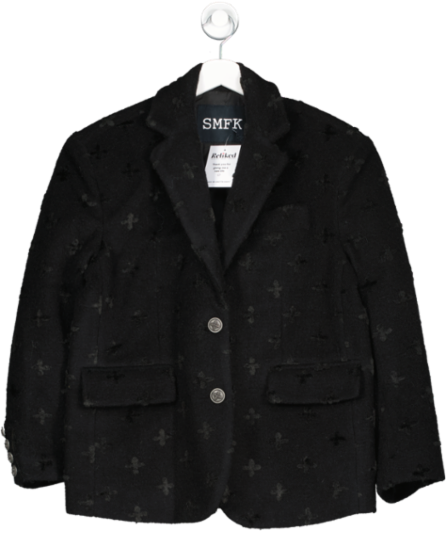 smfk Black Midnight Garden Wool Suit UK S - 7527033503934_Front_artisanalsoy.png