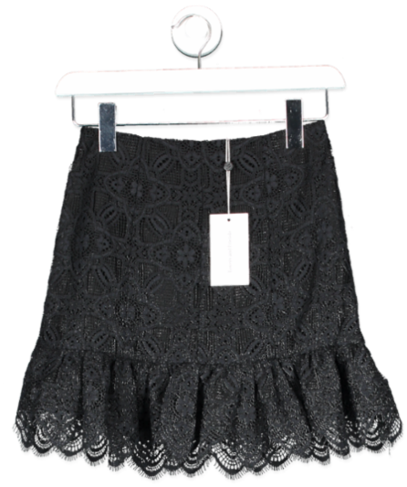 Lovers and Friends Black Lace Mini Skirt UK XXS - 7527010894014_Front_artisanalsoy.png