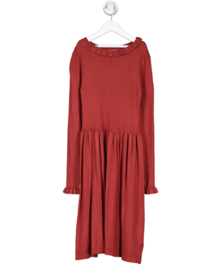 Creamie Red Rib Knit Rosewood Dress 11 Years - 7519632163006_Front_artisanalsoy.png