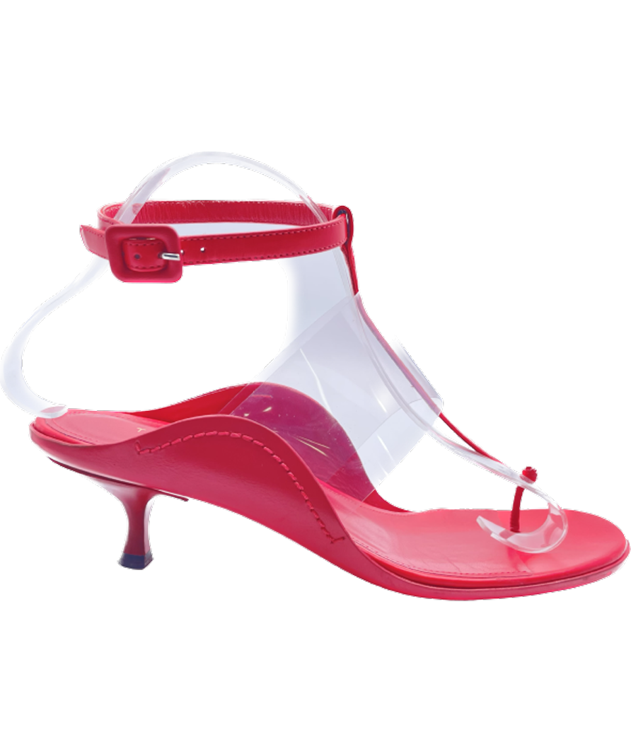Tamara Mellon Red Leather T-strap Sandals UK 6