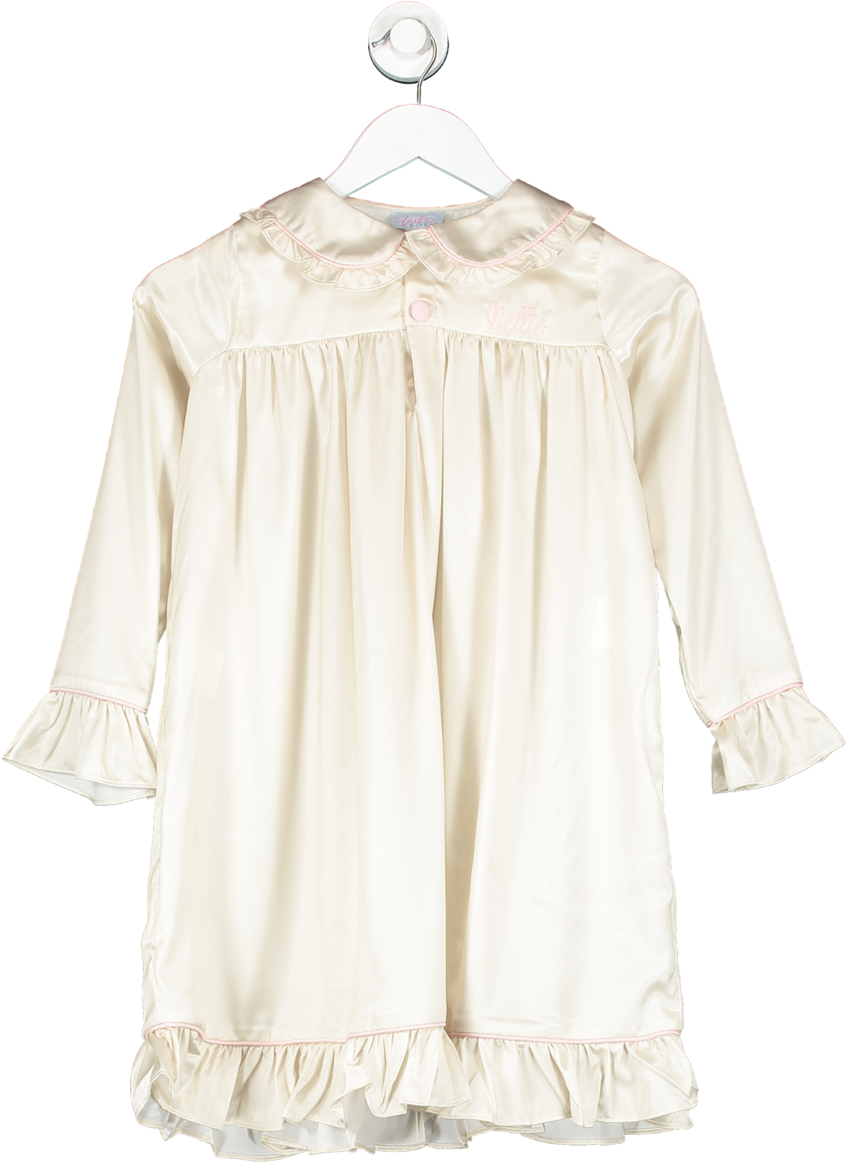 clark & beau Cream Silk Collared Pyjama Top 8 Years